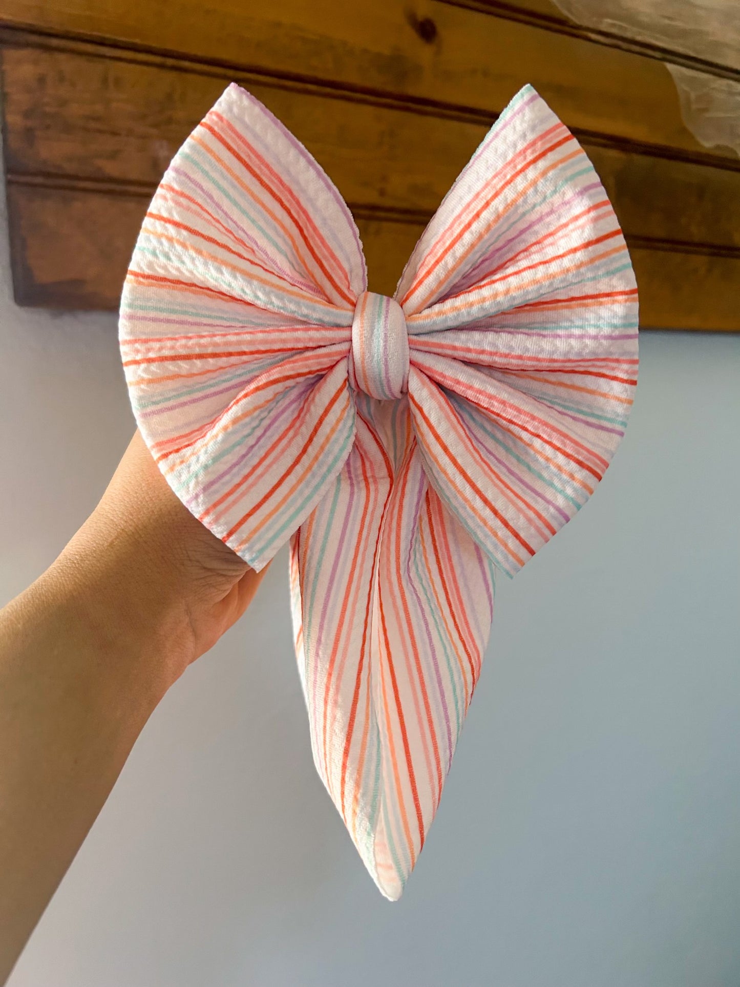 PASTEL THIN STRIPES BOW