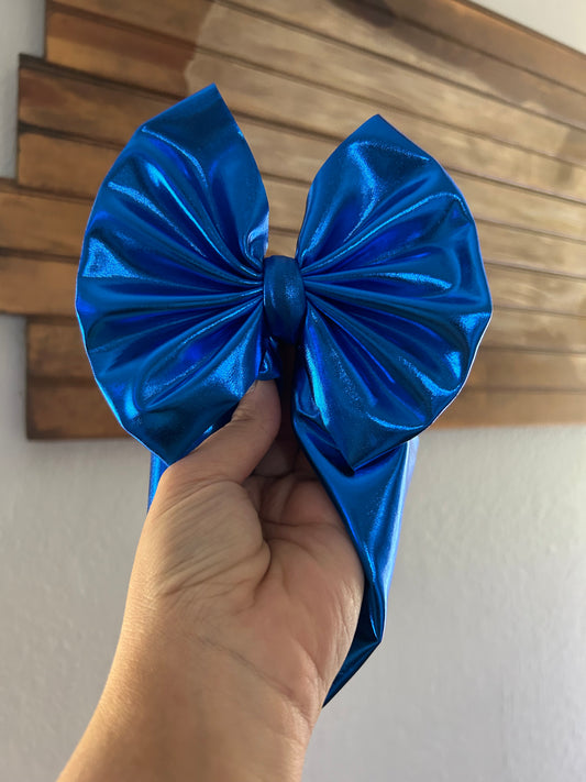 ROYAL BLUE FOIL BOW