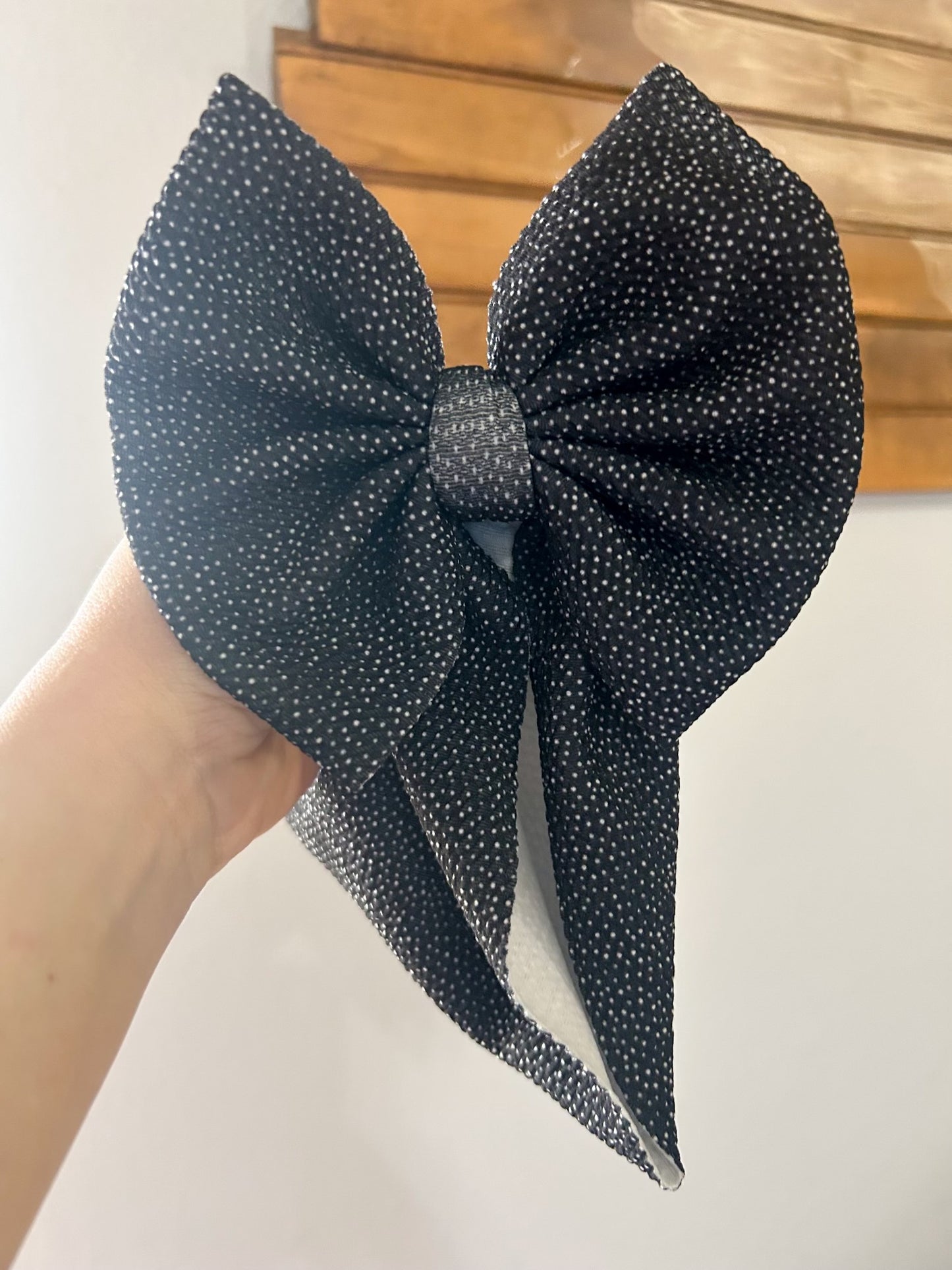 SPECKLED DOT - BLACK - BOW