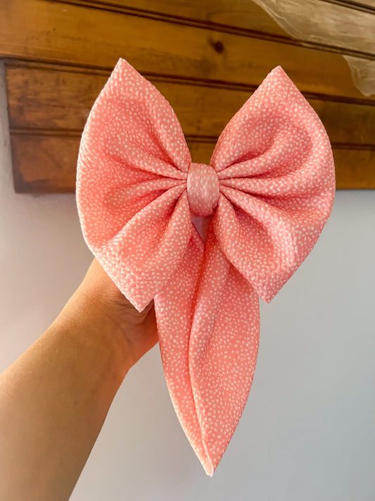 SPRING PINK DOTS BOW