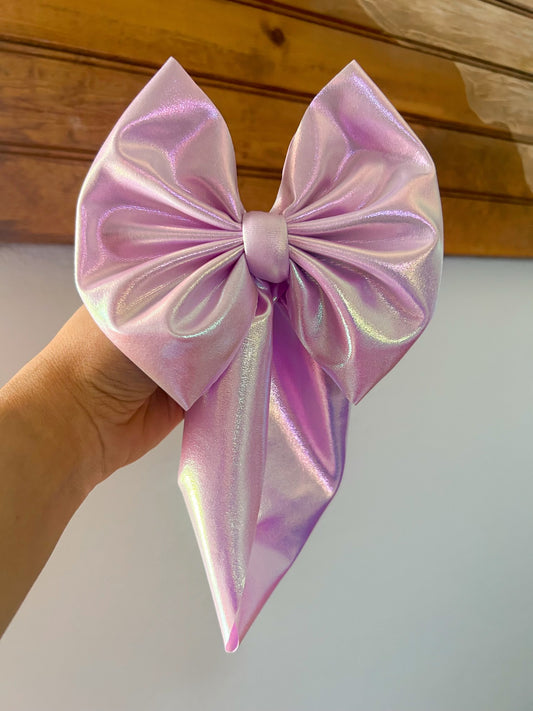 PINK/PURPLE IRIDESCENT BOW