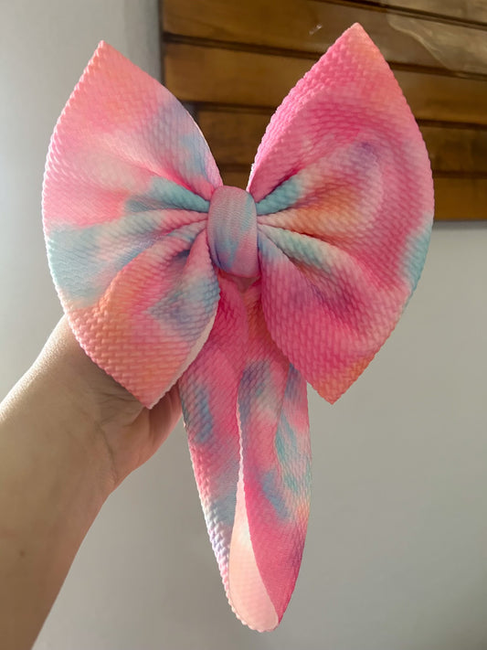 COTTON CANDY TIE DYE BOW