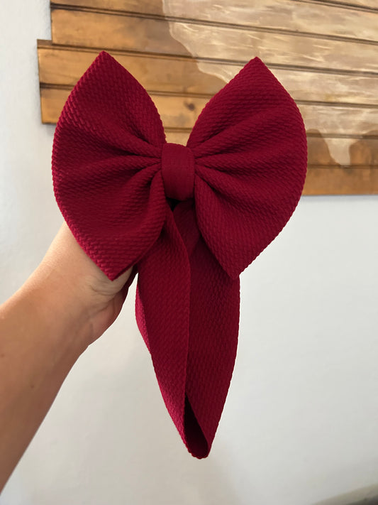 SOLID DARK RED BOW