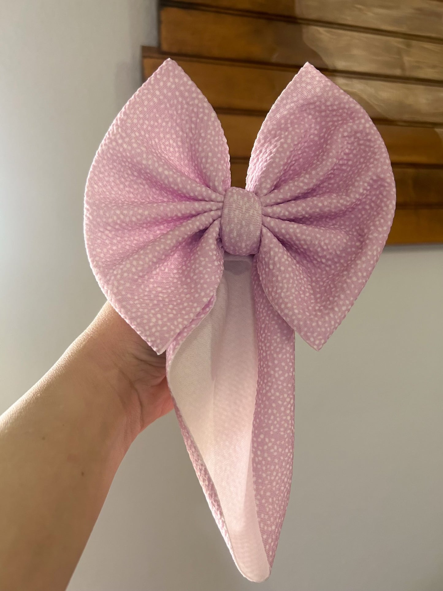 SPECKLED DOT - LIGHT PURPLE BOW