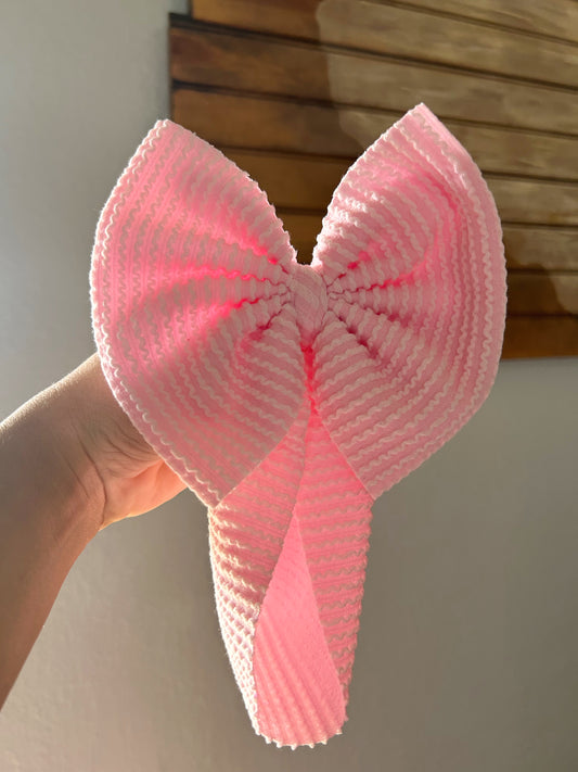 BABY PINK RIBBED BOW