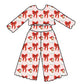 2 PIECE COMFY SET -  RETRO SANTA WITH RED BOWS - PRE ORDER