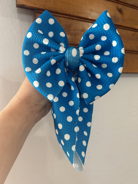 ROYAL BLUE DOT BOW