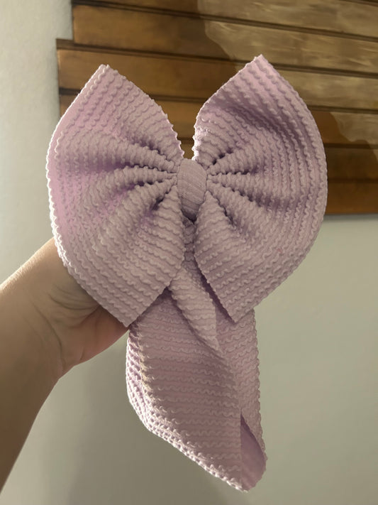 LIGHT PURPLE RIBBED BOW