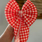 CHRISTMAS BOW - RED/WHITE GINGHAM