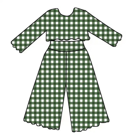 2 PIECE COMFY SET -  GREEN/WHITE GINGHAM- PRE ORDER