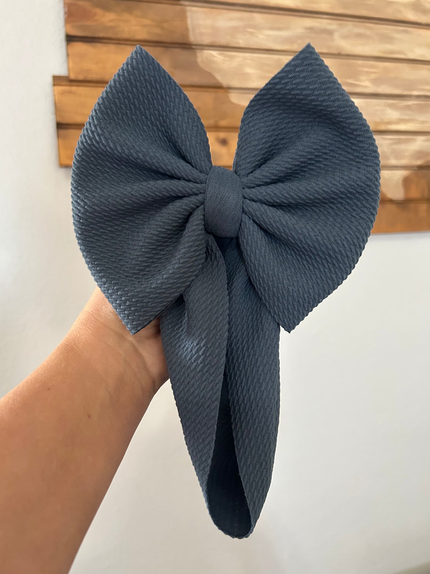 SOLID DENIM BOW