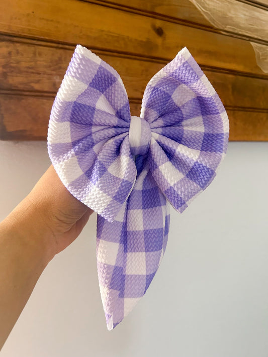 PURPLE GINGHAM BOW