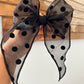 BLACK/BLACK POLKA DOT SAILOR BOW