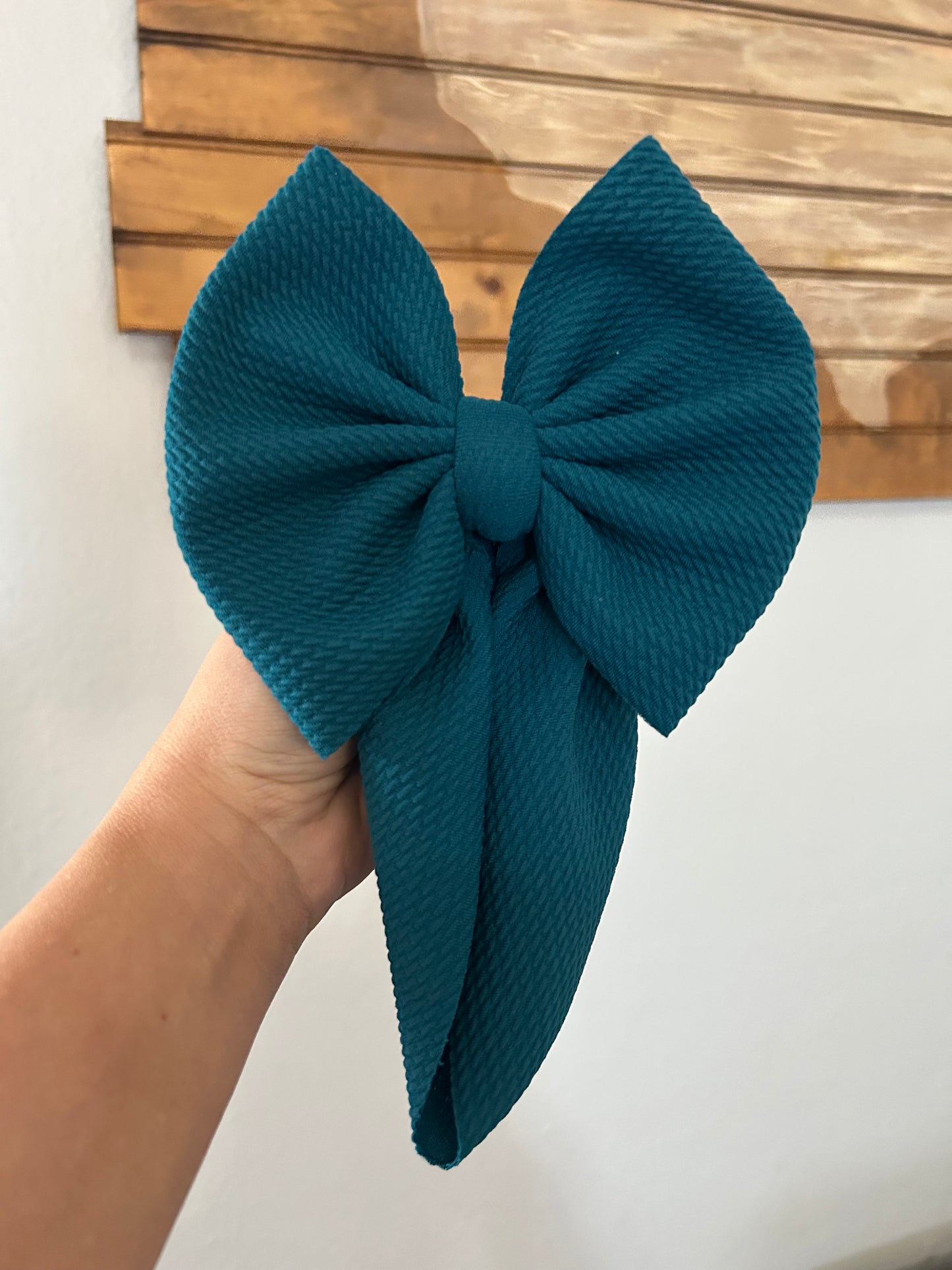 SOLID TEAL BOW