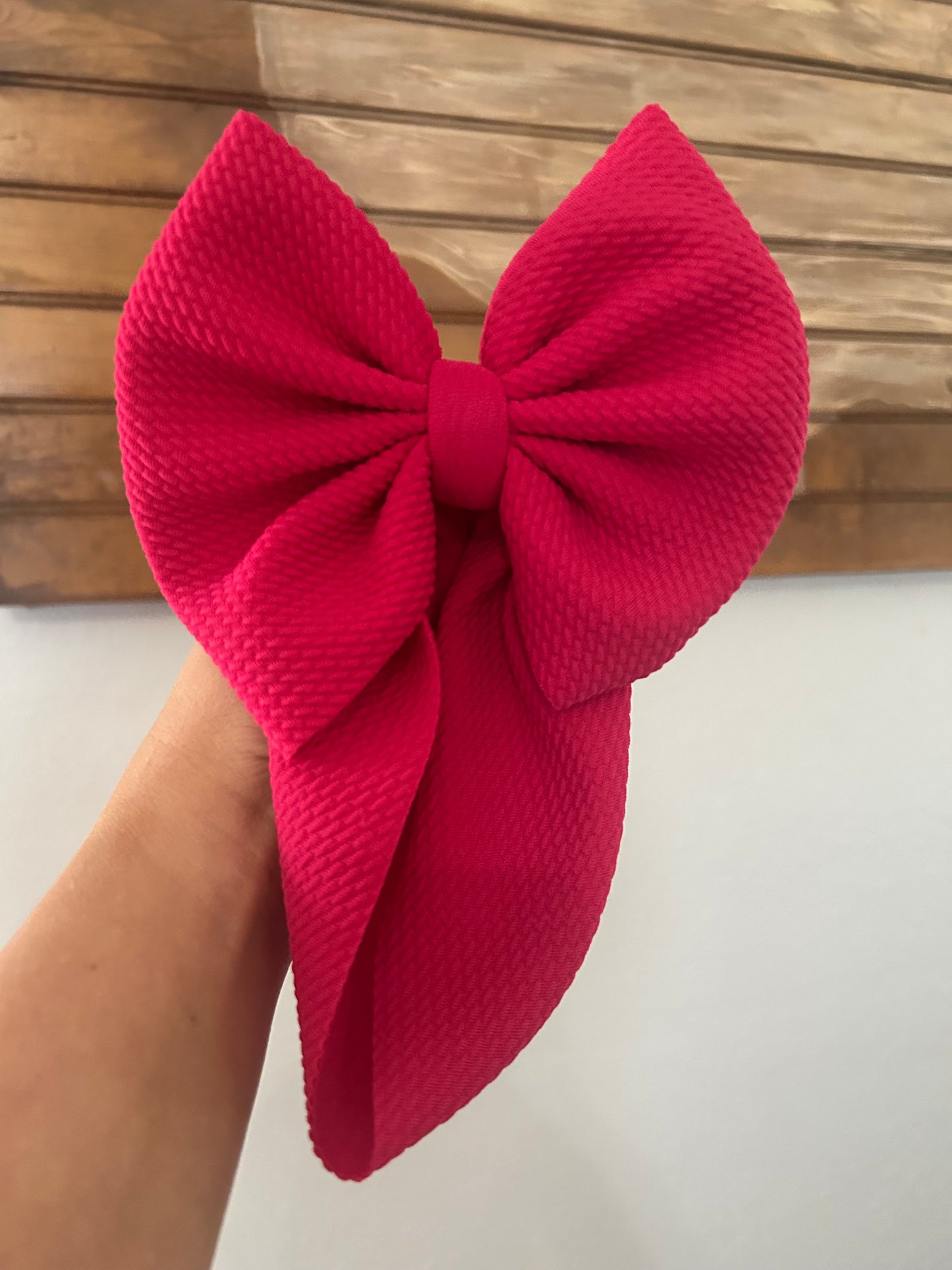 SOLID HOT PINK BOW