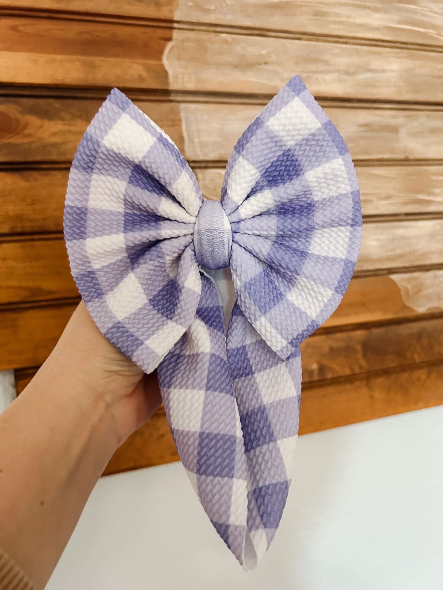 PURPLE GINGHAM BOW