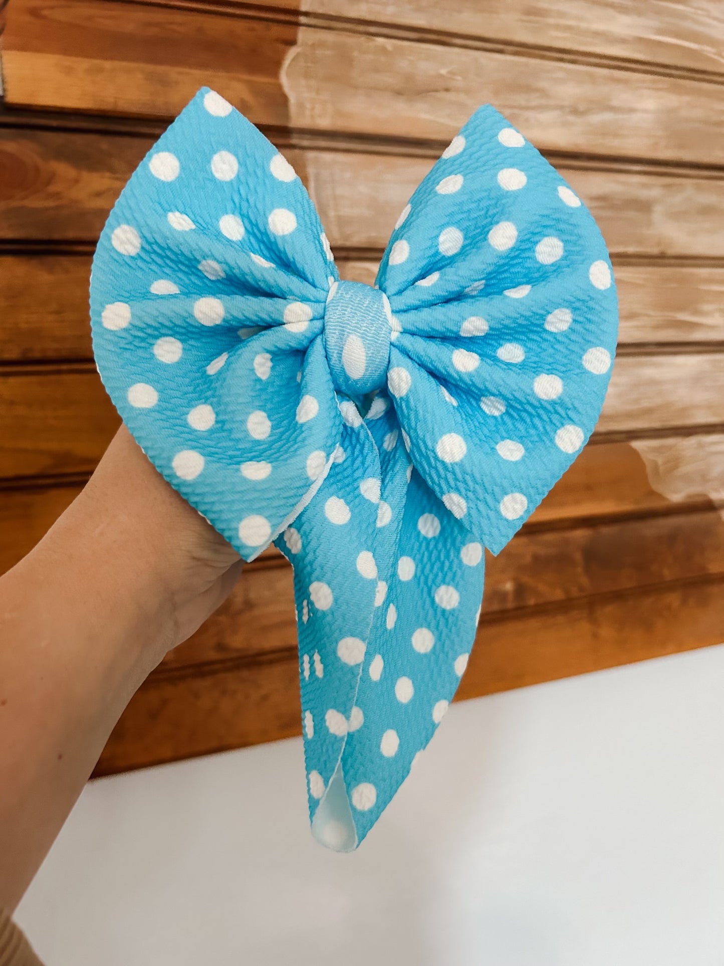 BLUE DOTS BOW