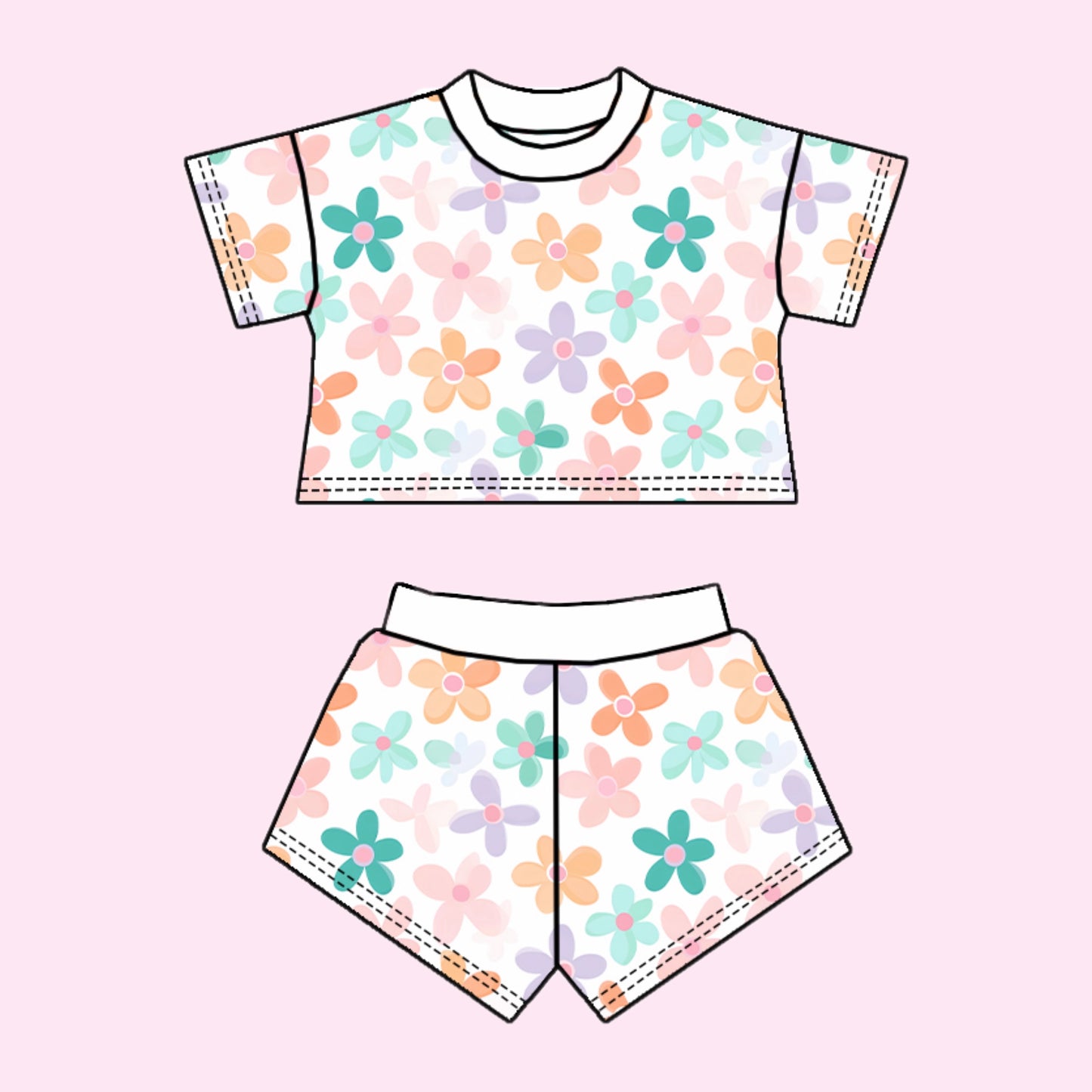 LOUNGE SET - PASTEL FLOWERS