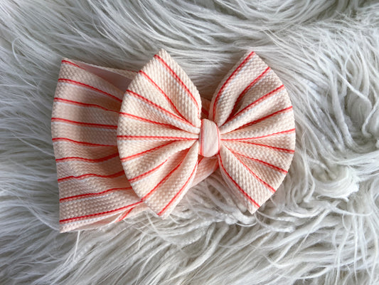 IVORY STRIPED BOW