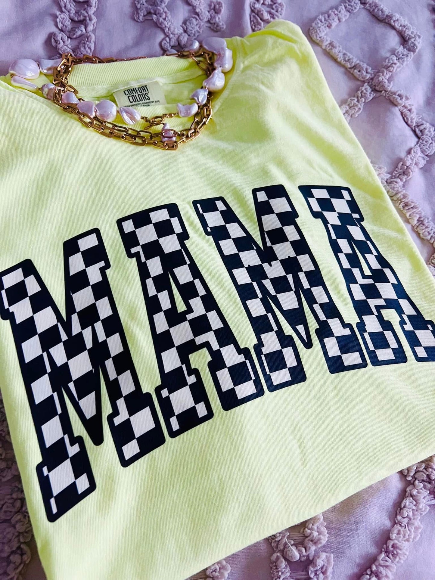 CHECKERED MAMA TEE