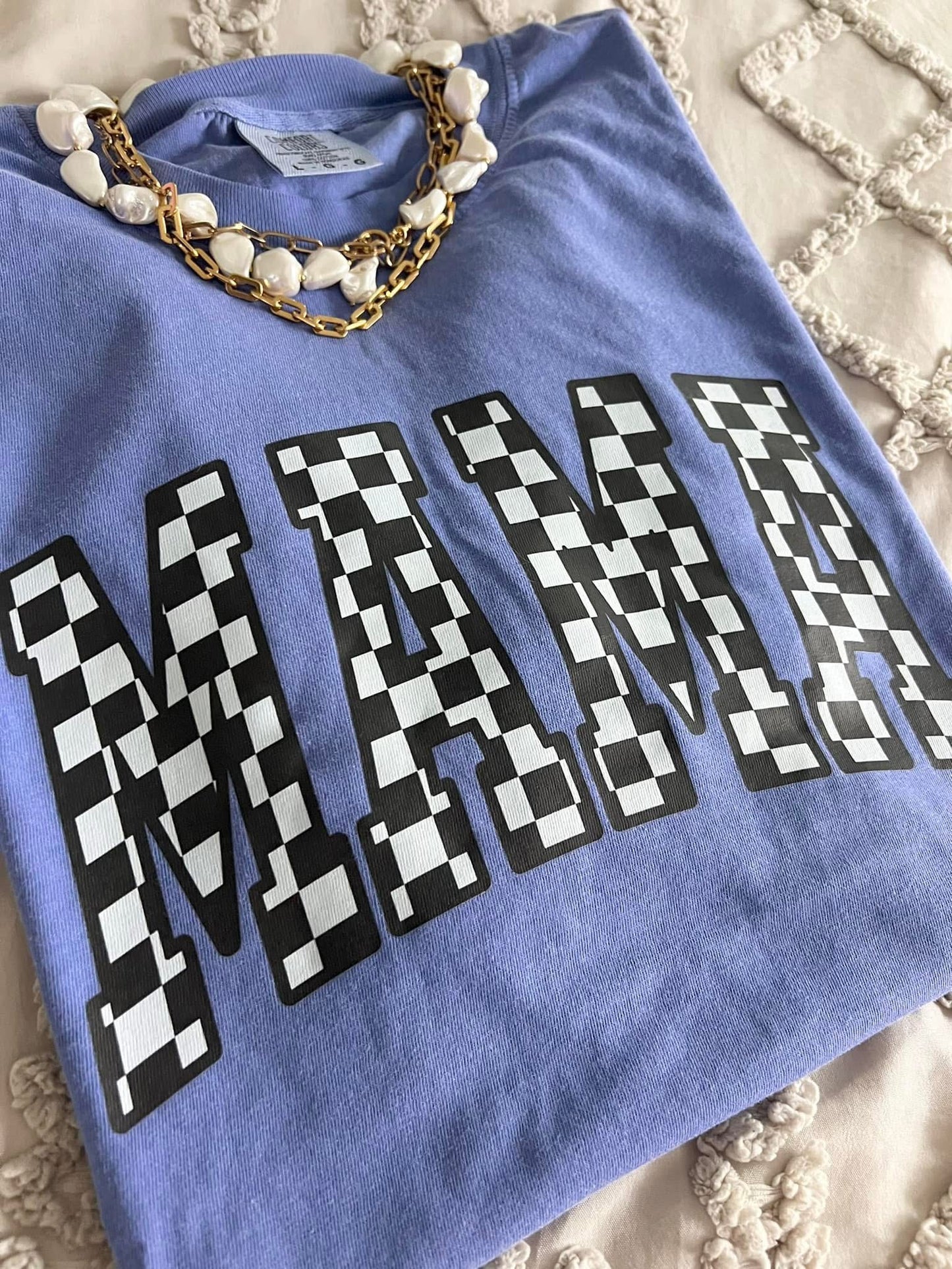 CHECKERED MAMA TEE