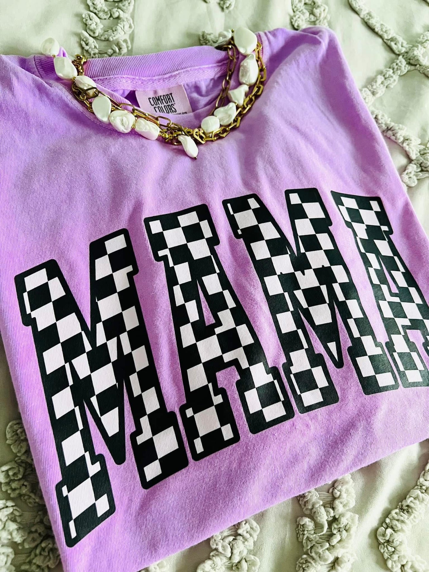 CHECKERED MAMA TEE