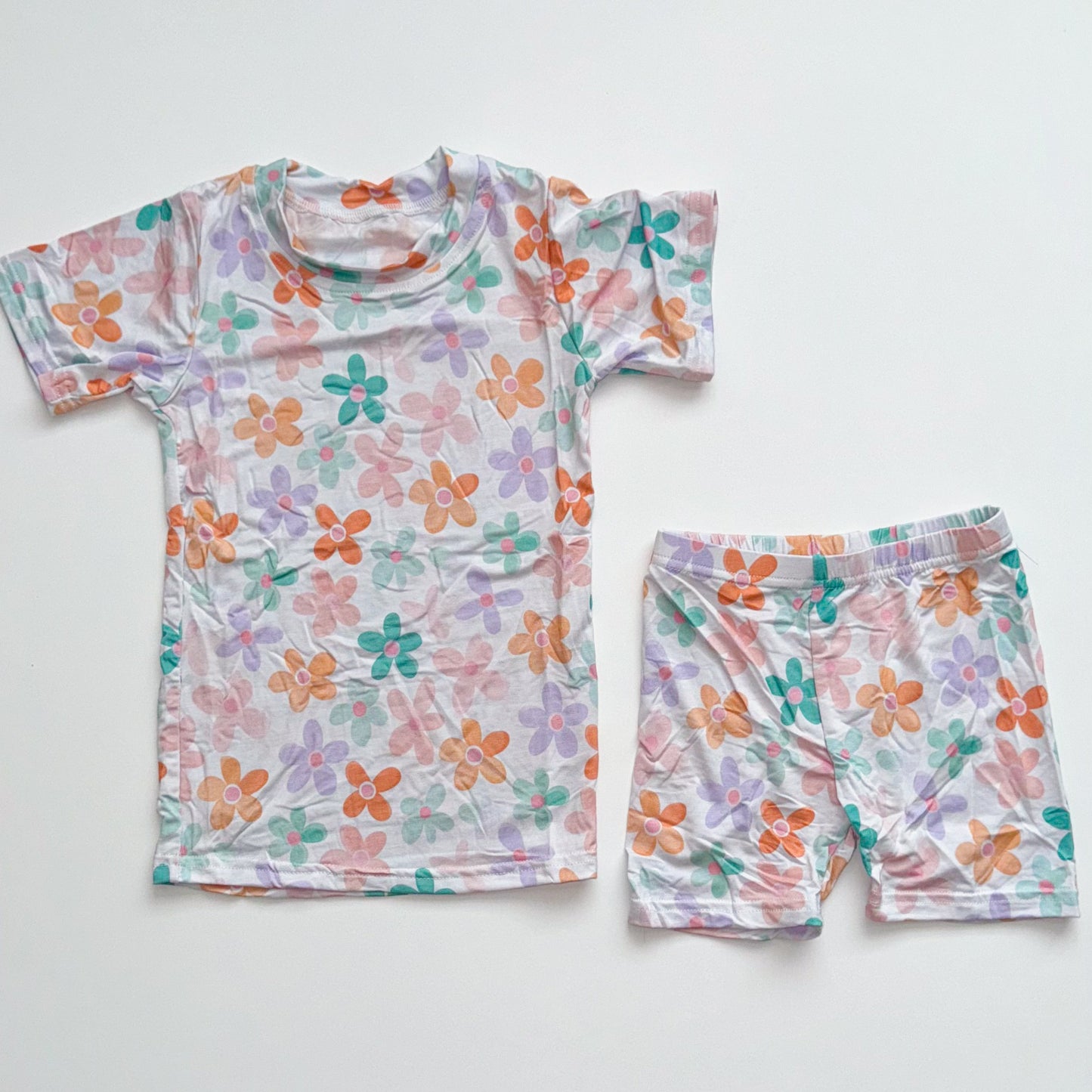 BAMBOO JAMMIES - 2 PIECE SET - PASTEL FLOWERS