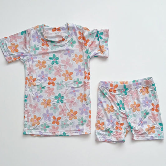 BAMBOO JAMMIES - 2 PIECE SET - PASTEL FLOWERS